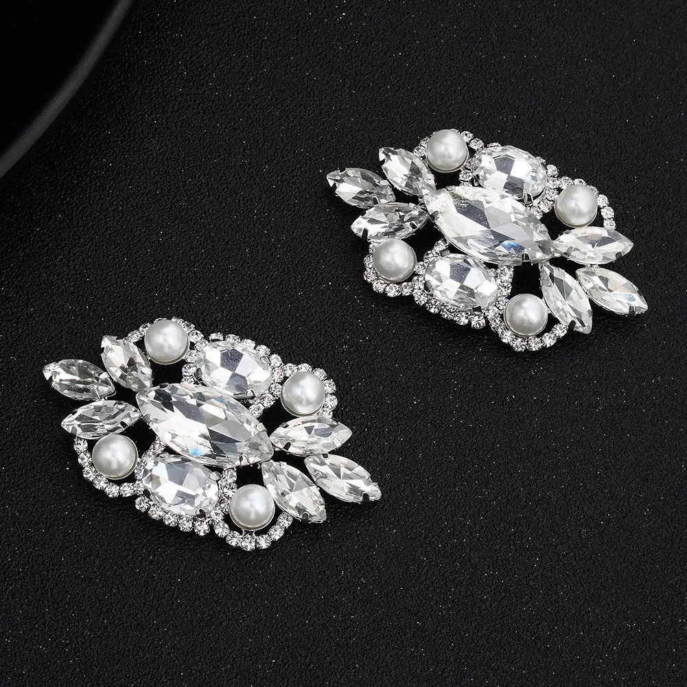 1 Pair Shoe Clip Rhinestone Pearl Decoration Wedding Shoes Accessory