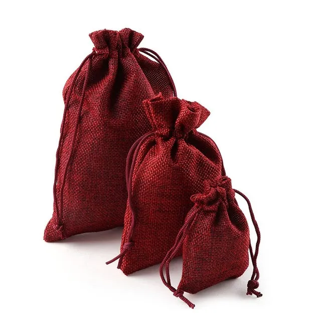 10PCS Christmas Linen Jute Drawstring Gift Bags Sacks Wedding Birthday Party Favors Drawstring Gift Bags Baby Shower Supplies