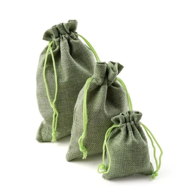 10PCS Christmas Linen Jute Drawstring Gift Bags Sacks Wedding Birthday Party Favors Drawstring Gift Bags Baby Shower Supplies