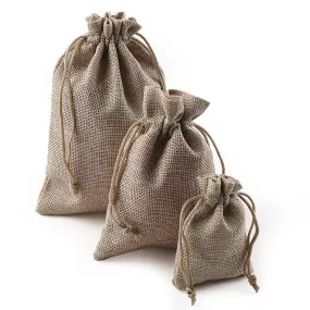 10PCS Christmas Linen Jute Drawstring Gift Bags Sacks Wedding Birthday Party Favors Drawstring Gift Bags Baby Shower Supplies