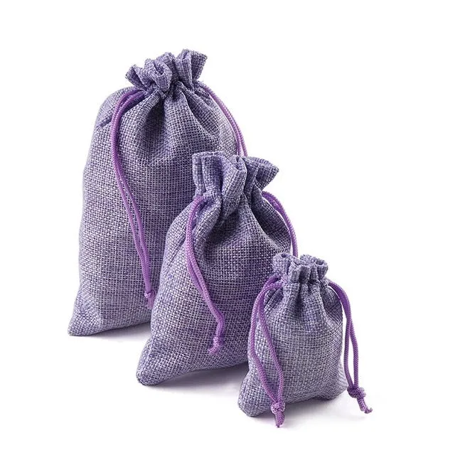 10PCS Christmas Linen Jute Drawstring Gift Bags Sacks Wedding Birthday Party Favors Drawstring Gift Bags Baby Shower Supplies