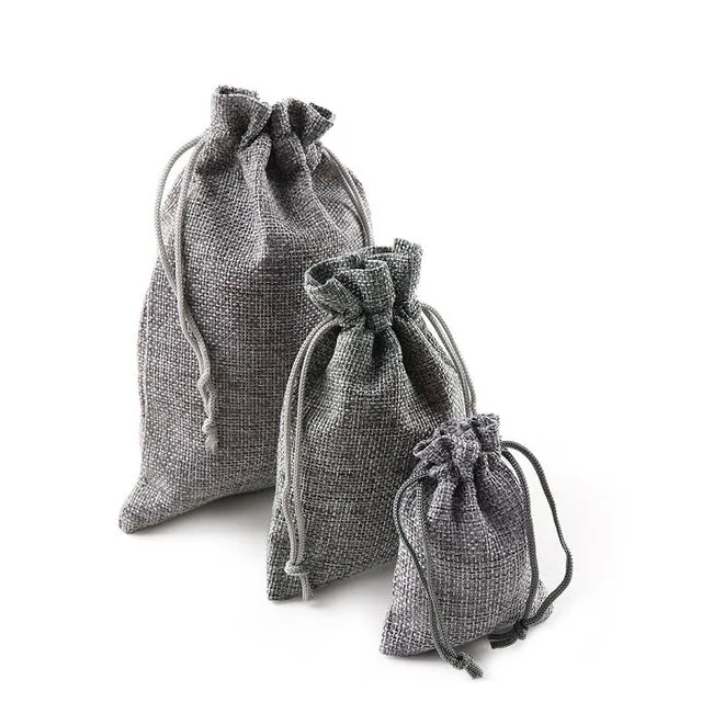 10PCS Christmas Linen Jute Drawstring Gift Bags Sacks Wedding Birthday Party Favors Drawstring Gift Bags Baby Shower Supplies