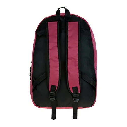 15" Wholesale Classic Basic Backpack in 6 Assorted Colors - Bulk Case of 24 Bookbags