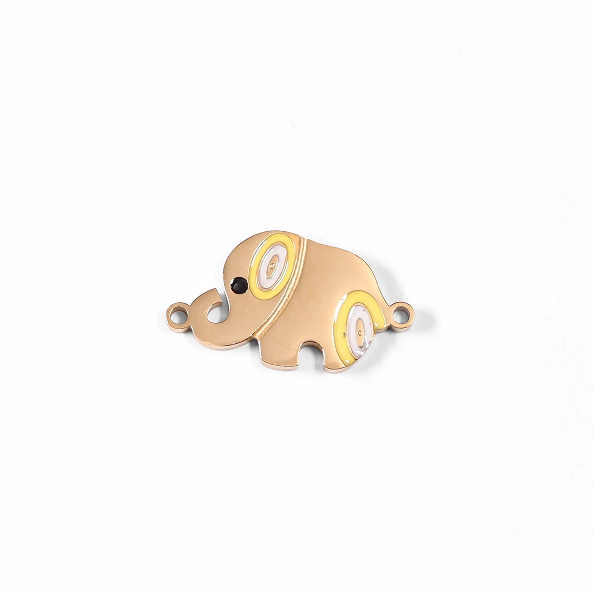 18K Gold PVD Stainless Steel Epoxy Elephant Charm / PDL0064