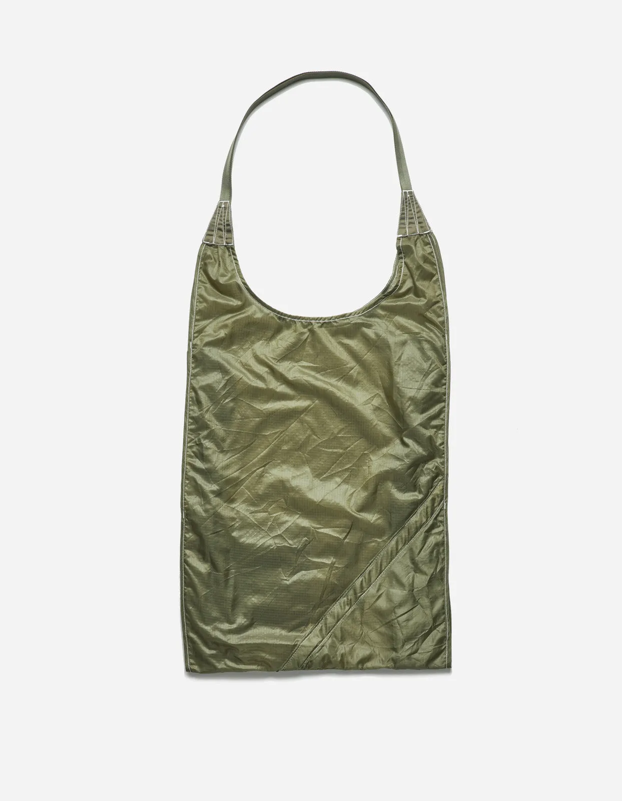 Olive Upcycled Rollaway Shopping Bag - Eco-Friendly and Convenient