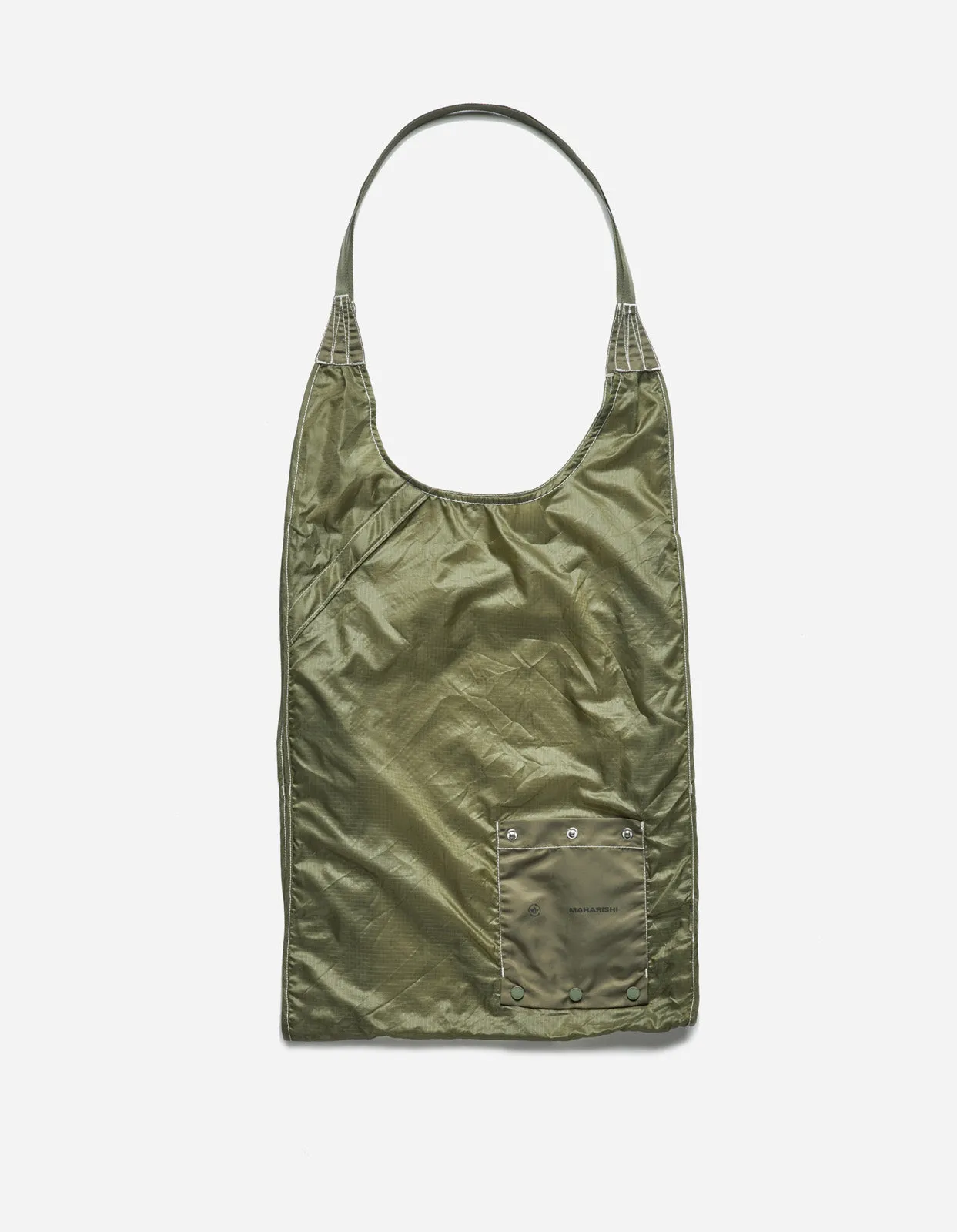 Olive Upcycled Rollaway Shopping Bag - Eco-Friendly and Convenient