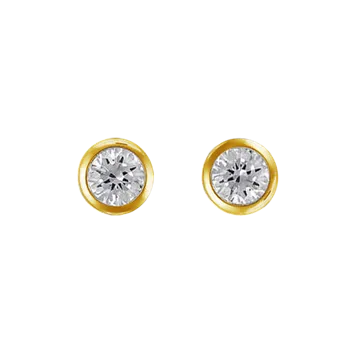 9CT BEZEL SET 3MM CUBIC ZIRCONIA EARRINGS