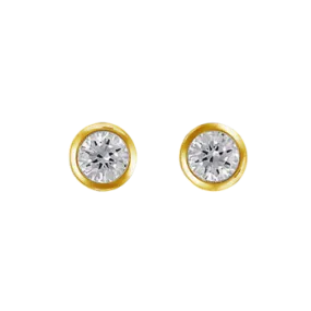 9CT BEZEL SET 3MM CUBIC ZIRCONIA EARRINGS