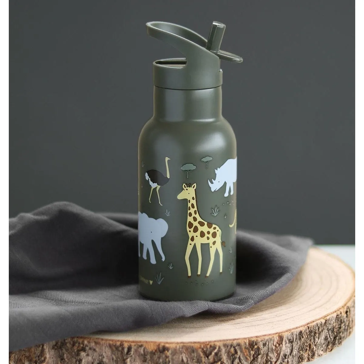 A Little Lovely Company Stainless Steel Drink Bottle: Savanna