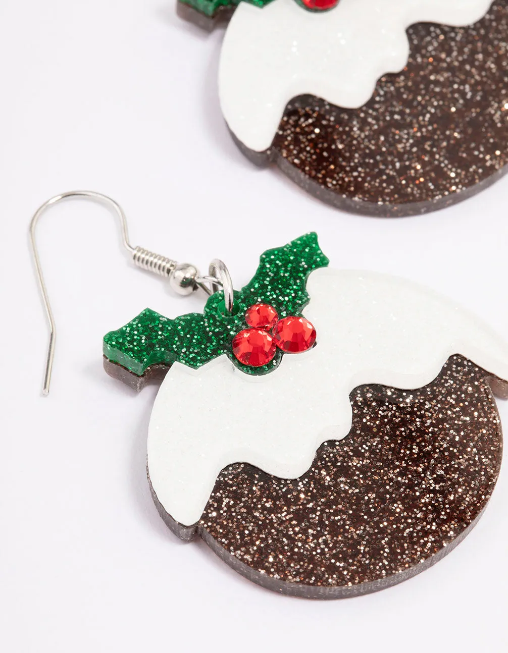 Acrylic Christmas Pudding Drop Earrings