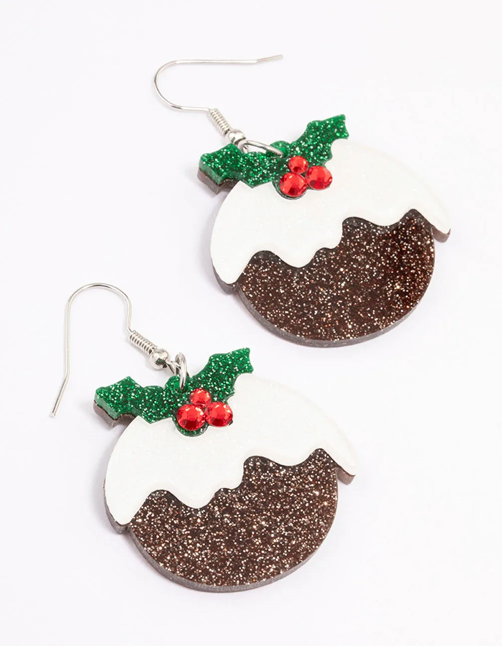 Acrylic Christmas Pudding Drop Earrings