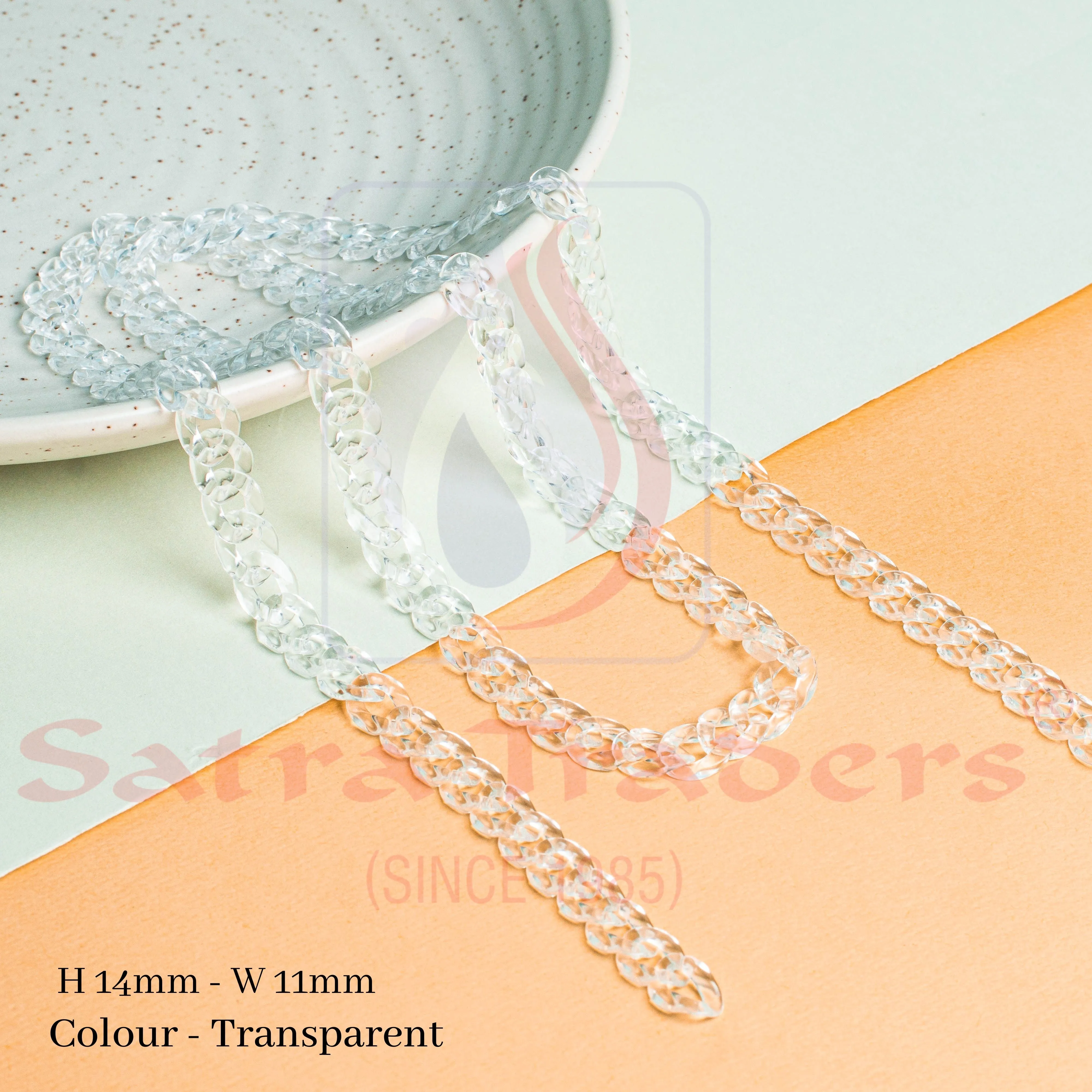 Acrylic Link Chains H-14mm-W-11mm | 1mtr | AC33