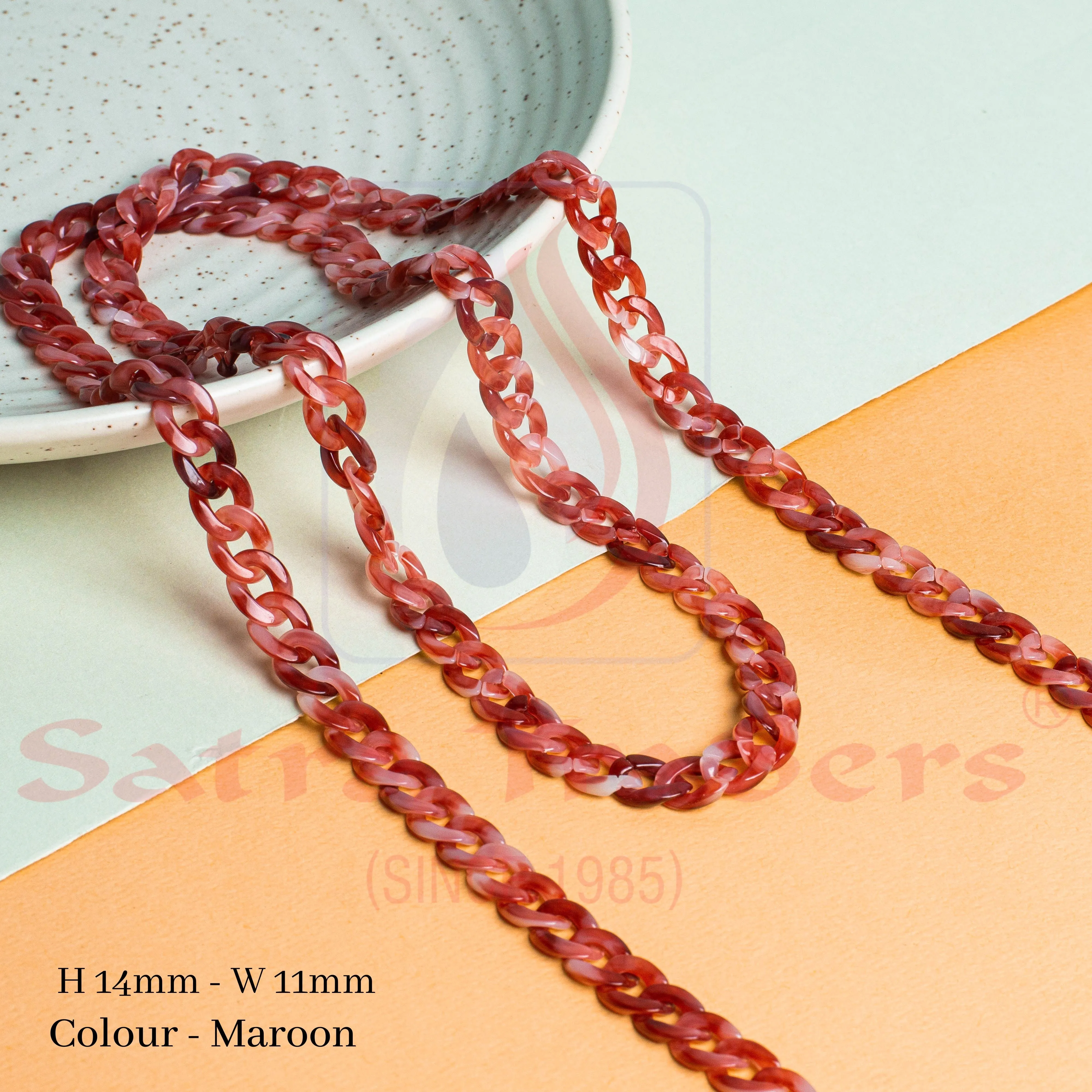 Acrylic Link Chains H-14mm-W-11mm | 1mtr | AC33