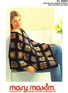 Adult Granny Square Poncho Pattern