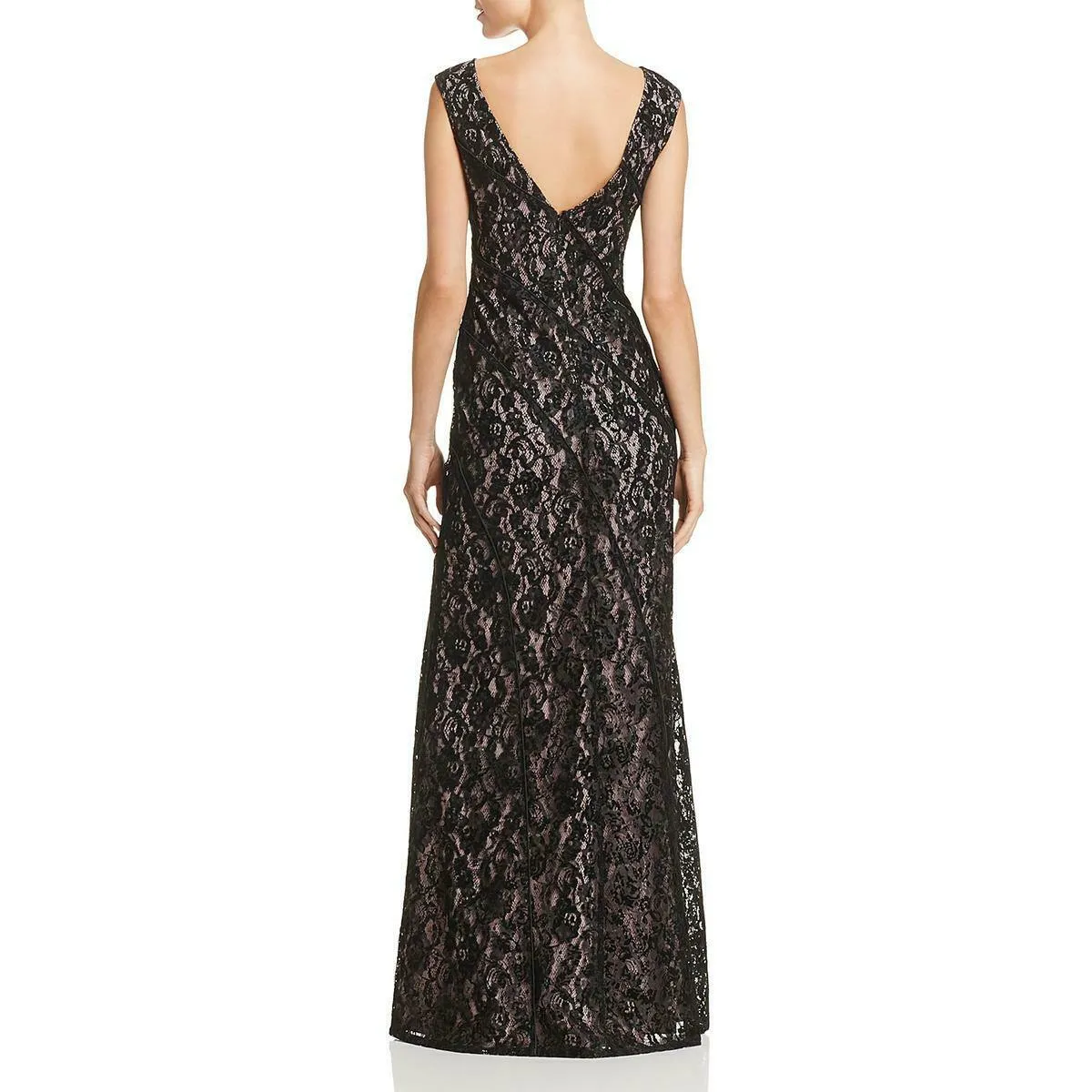 Aidan by Aidan Mattox Long Formal Floral Lace Dress