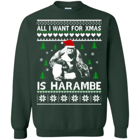 All I Want For Xmas Is Harambe Sweater, Shirt