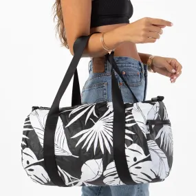 Aloha Le Palm White on Black Duffel