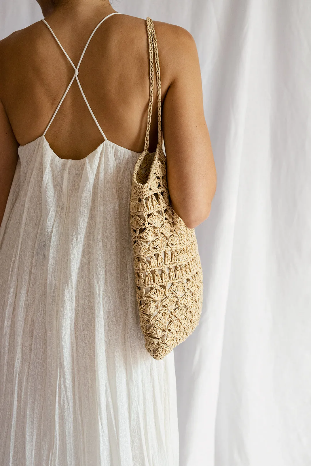 Anemone Crochet Raffia Tote