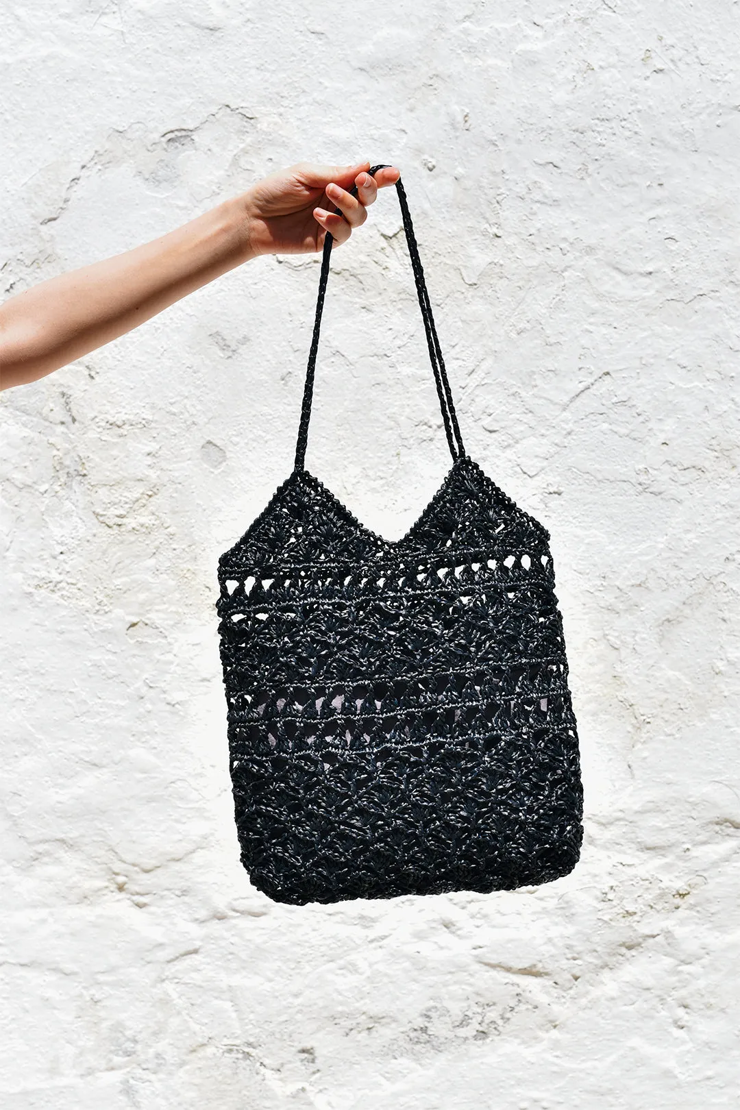 Anemone Crochet Raffia Tote