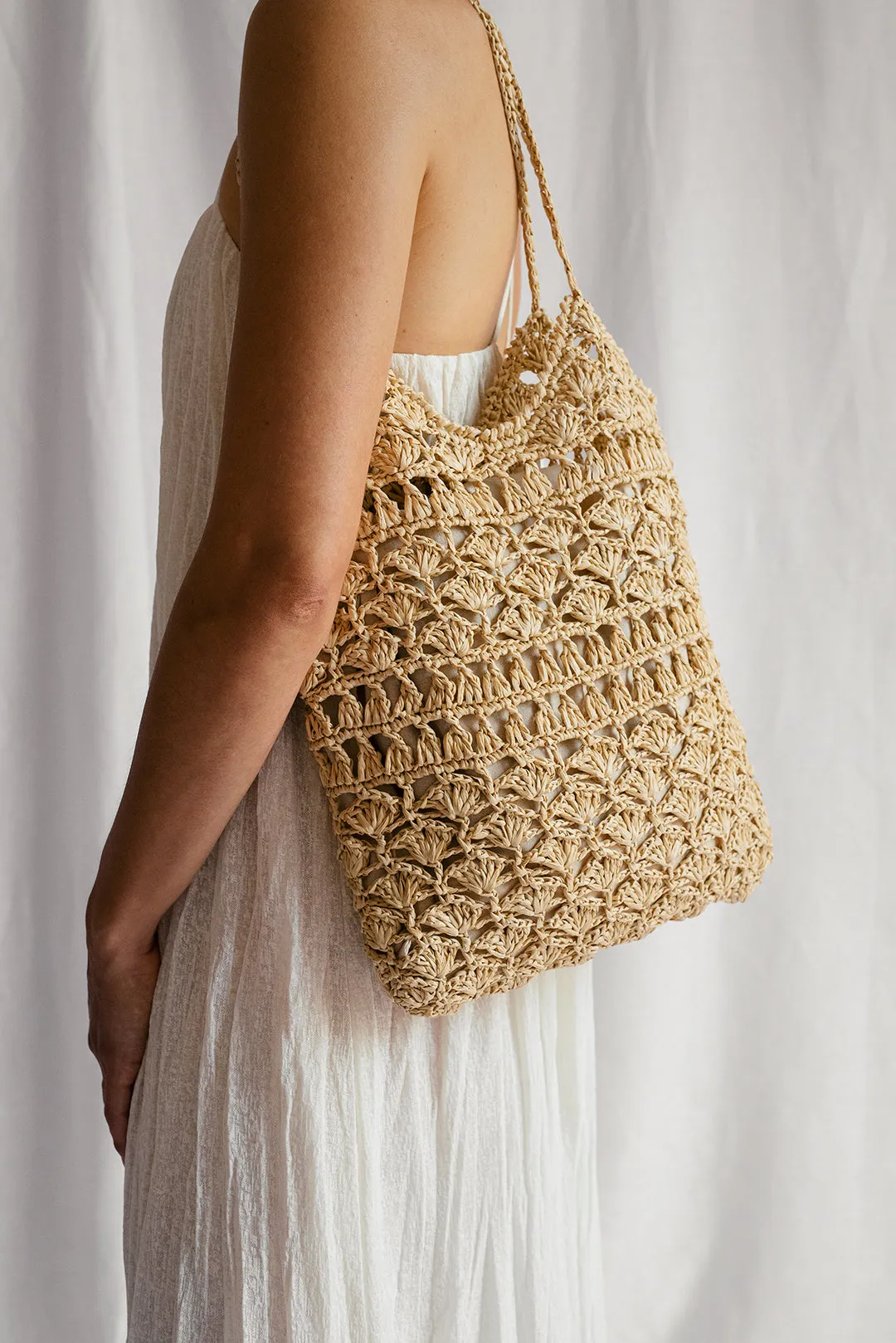 Anemone Crochet Raffia Tote