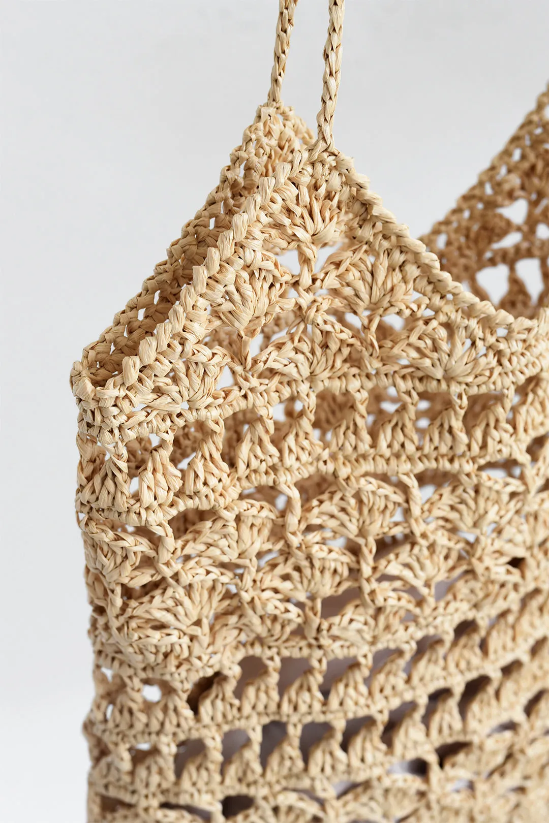 Anemone Crochet Raffia Tote