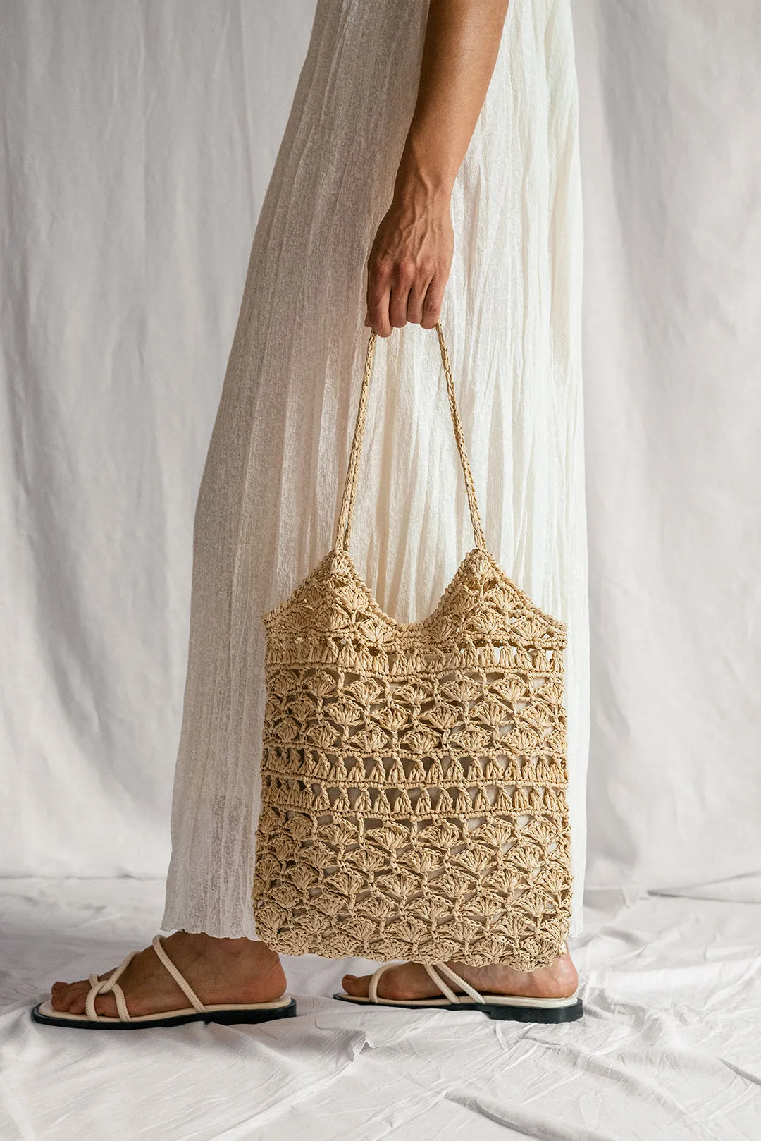 Anemone Crochet Raffia Tote