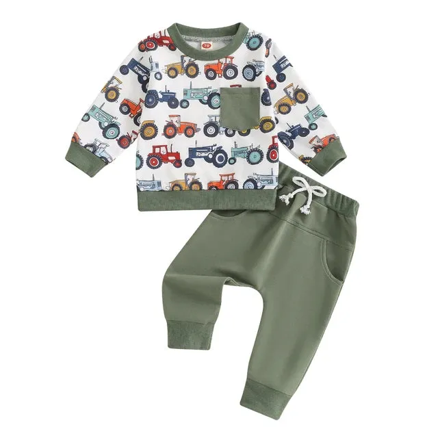 Baby Toddler Boys Tractor Farm Western Loungewear