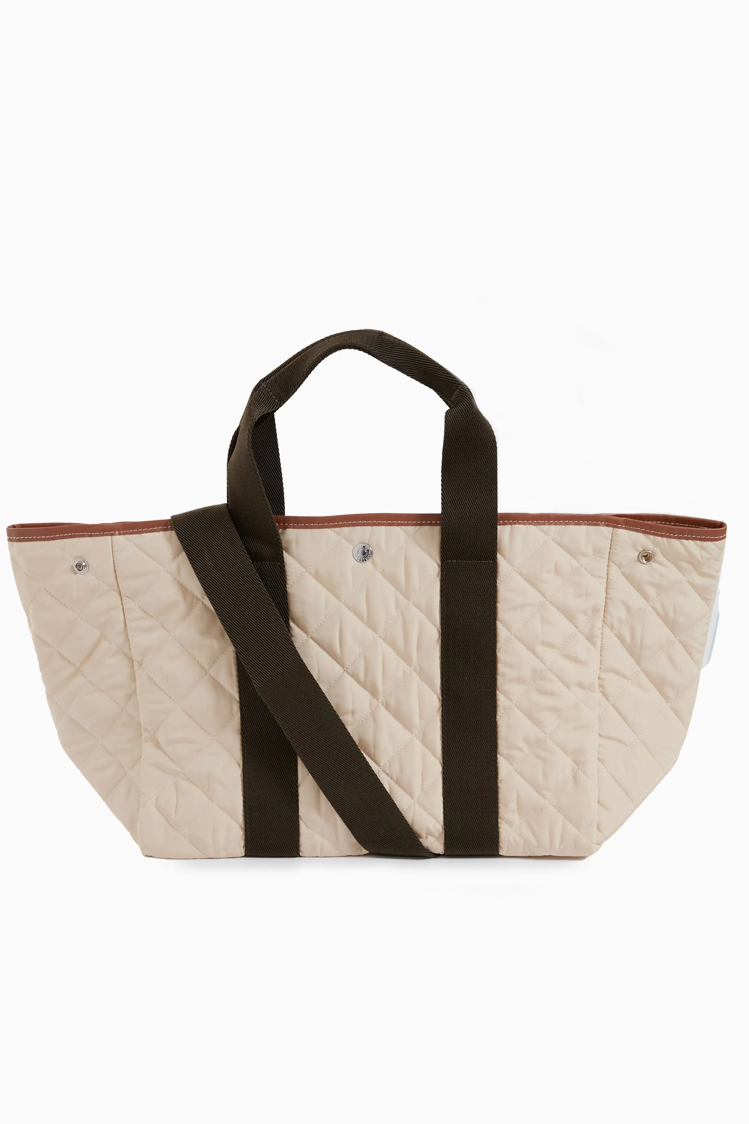 Beige Traversee M Quilted Tote