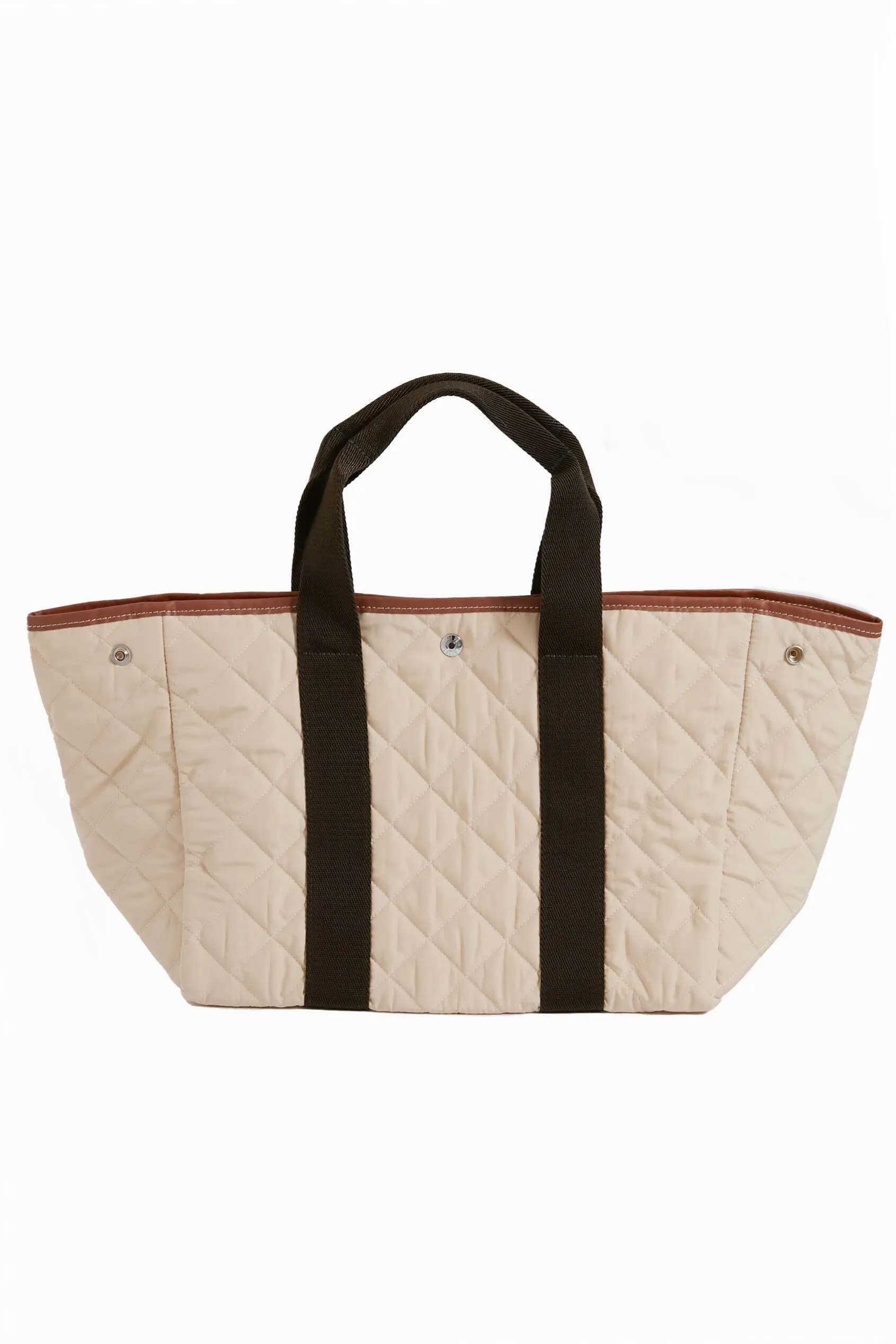 Beige Traversee M Quilted Tote