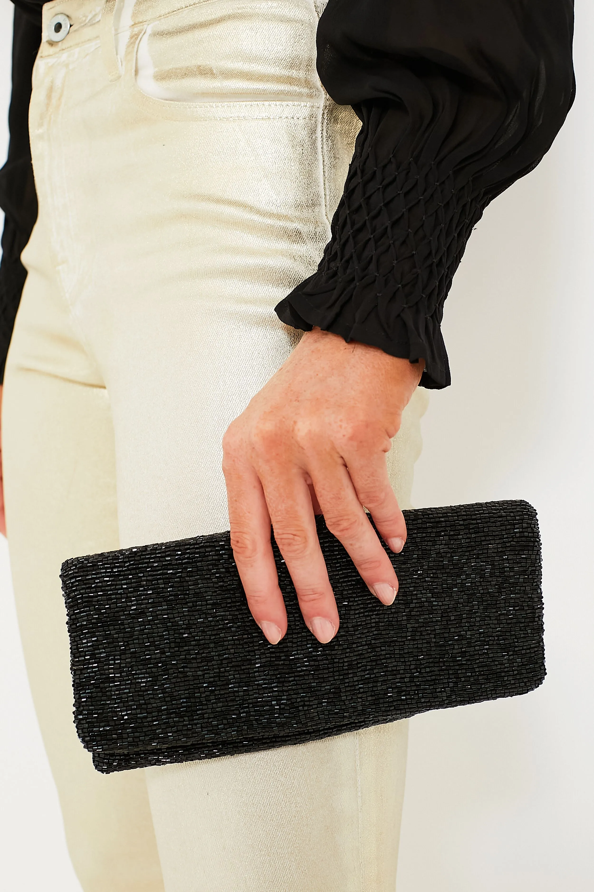 Black Beaded Clutch