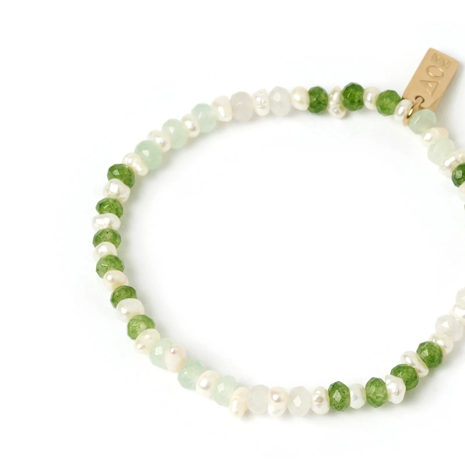 Bloom Pearl and Gemstone Bracelet - Moss