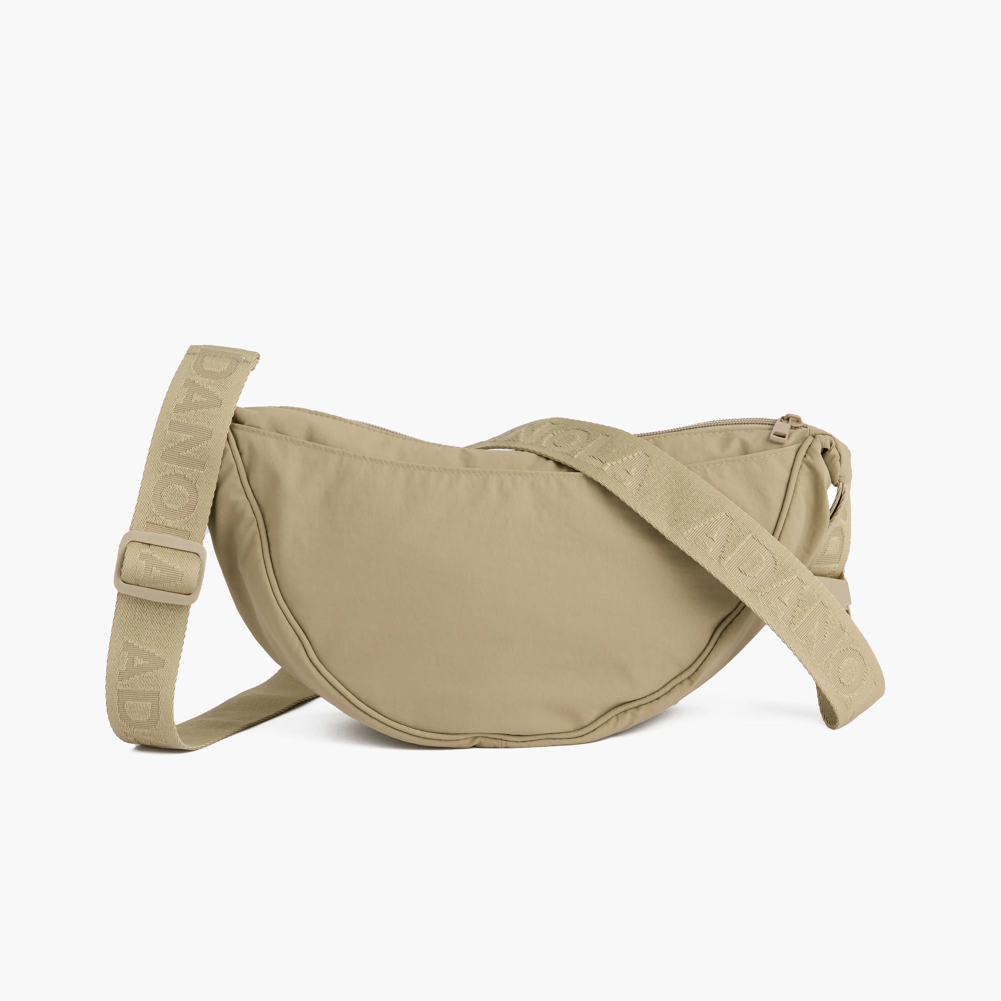 Branded Strap Crossbody Bag - Sand