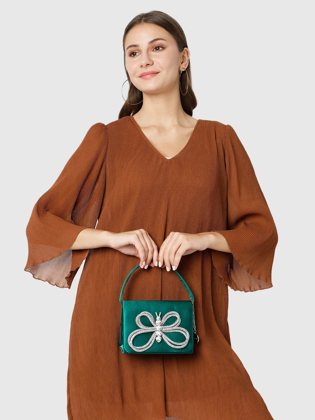 Caprese Ella Clutch Small Green