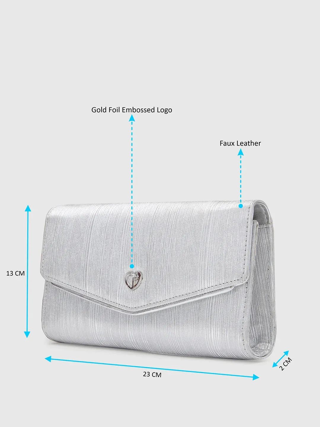 Caprese Eryka Clutch Large Silver