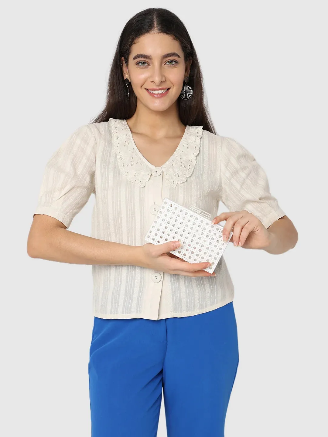 Caprese Golia Clutch Small White