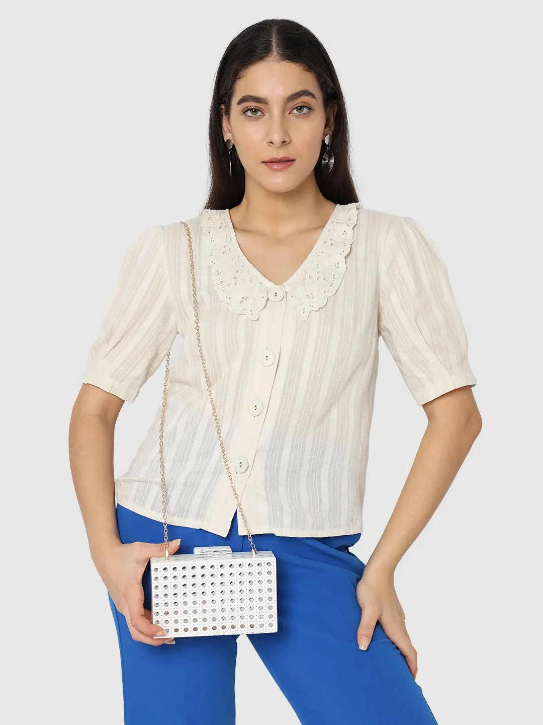 Caprese Golia Clutch Small White