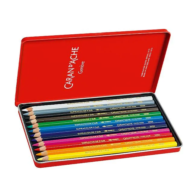 Caran d'Ache Supracolor Water Soluble Pencils Assorted Tin of 12