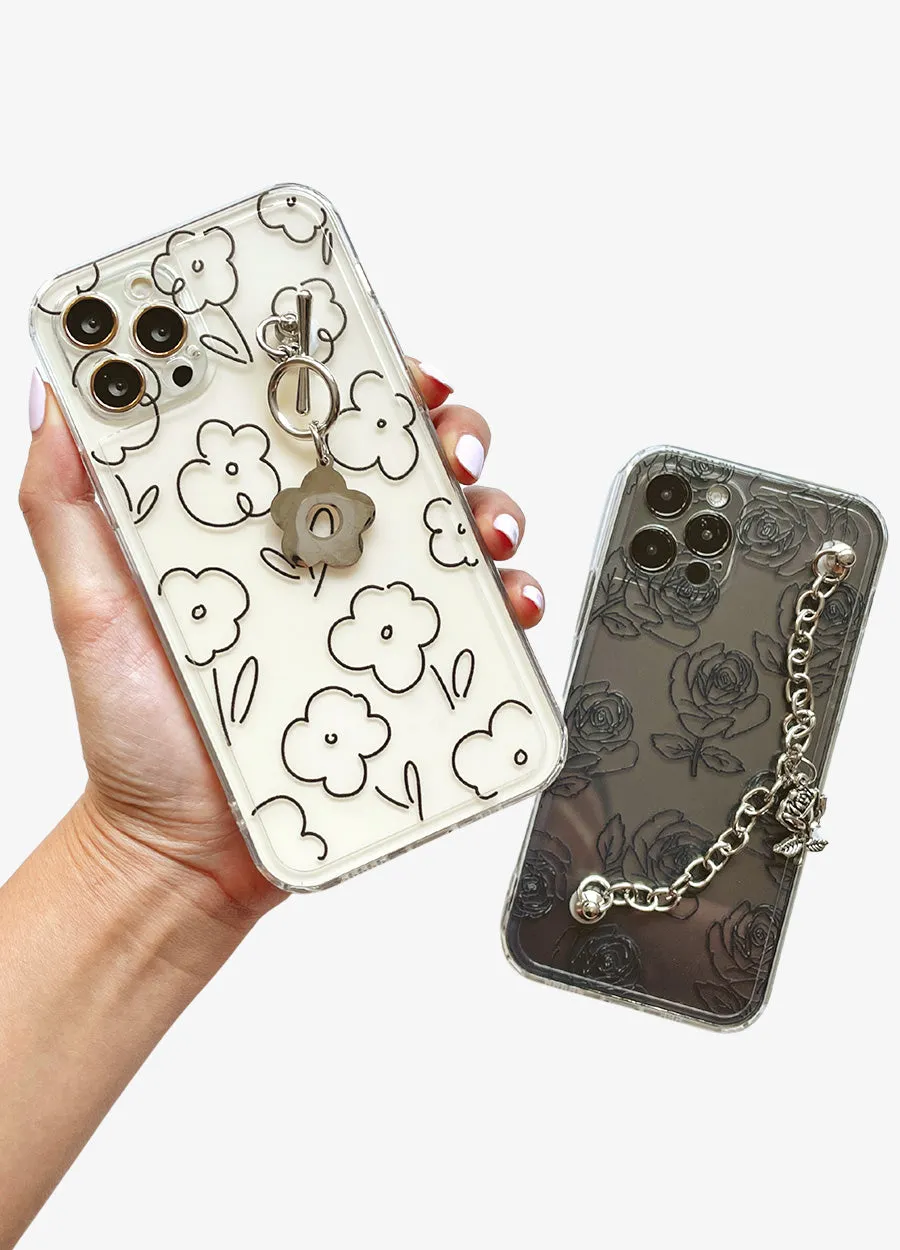 Cartoon Daisy Charm Clear Phone Case