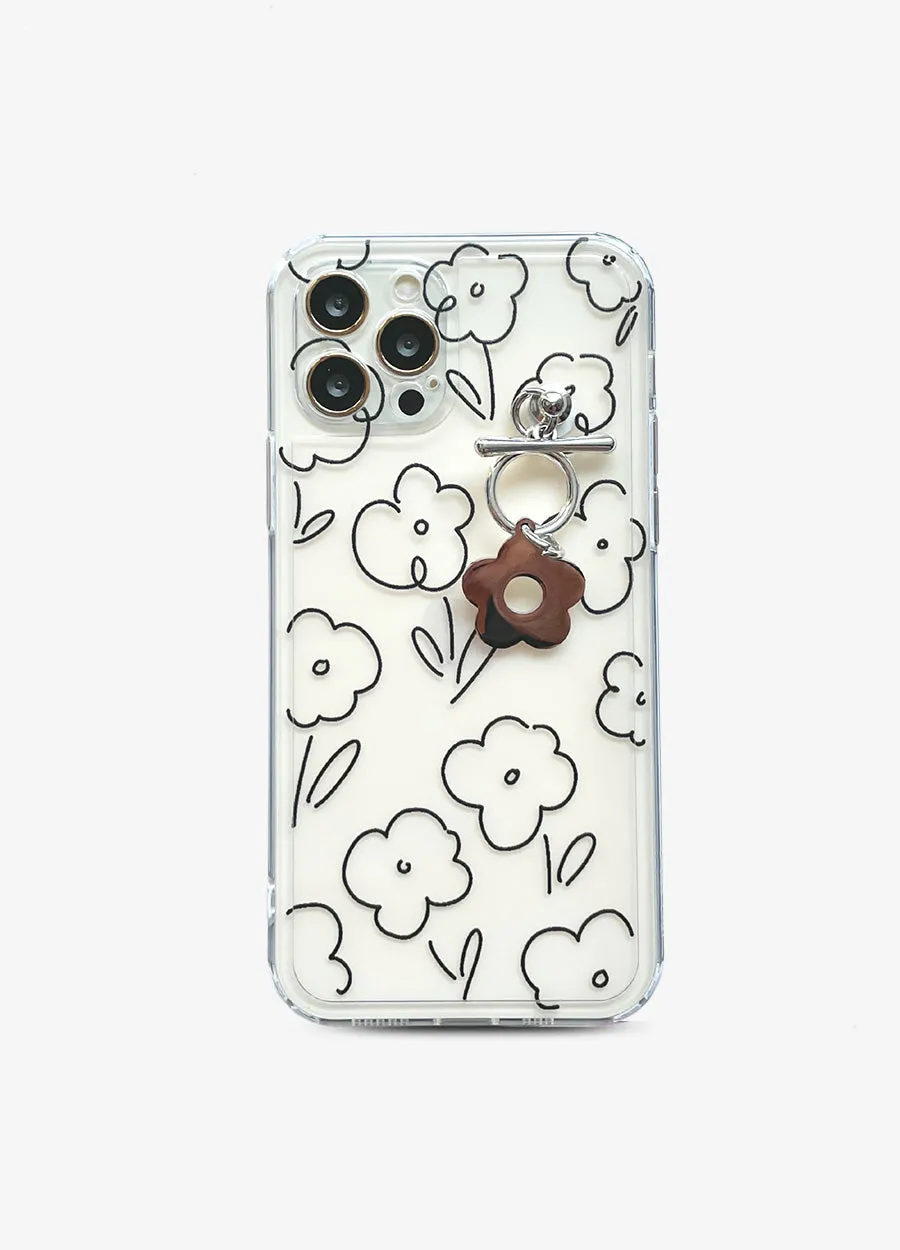 Cartoon Daisy Charm Clear Phone Case