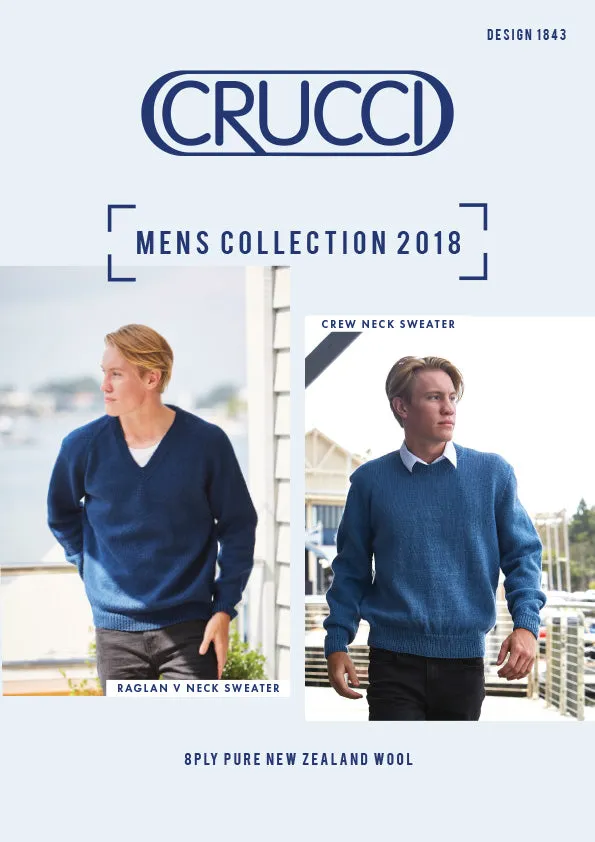 Crucci Mens Sweater 8ply Knitting Pattern #1843