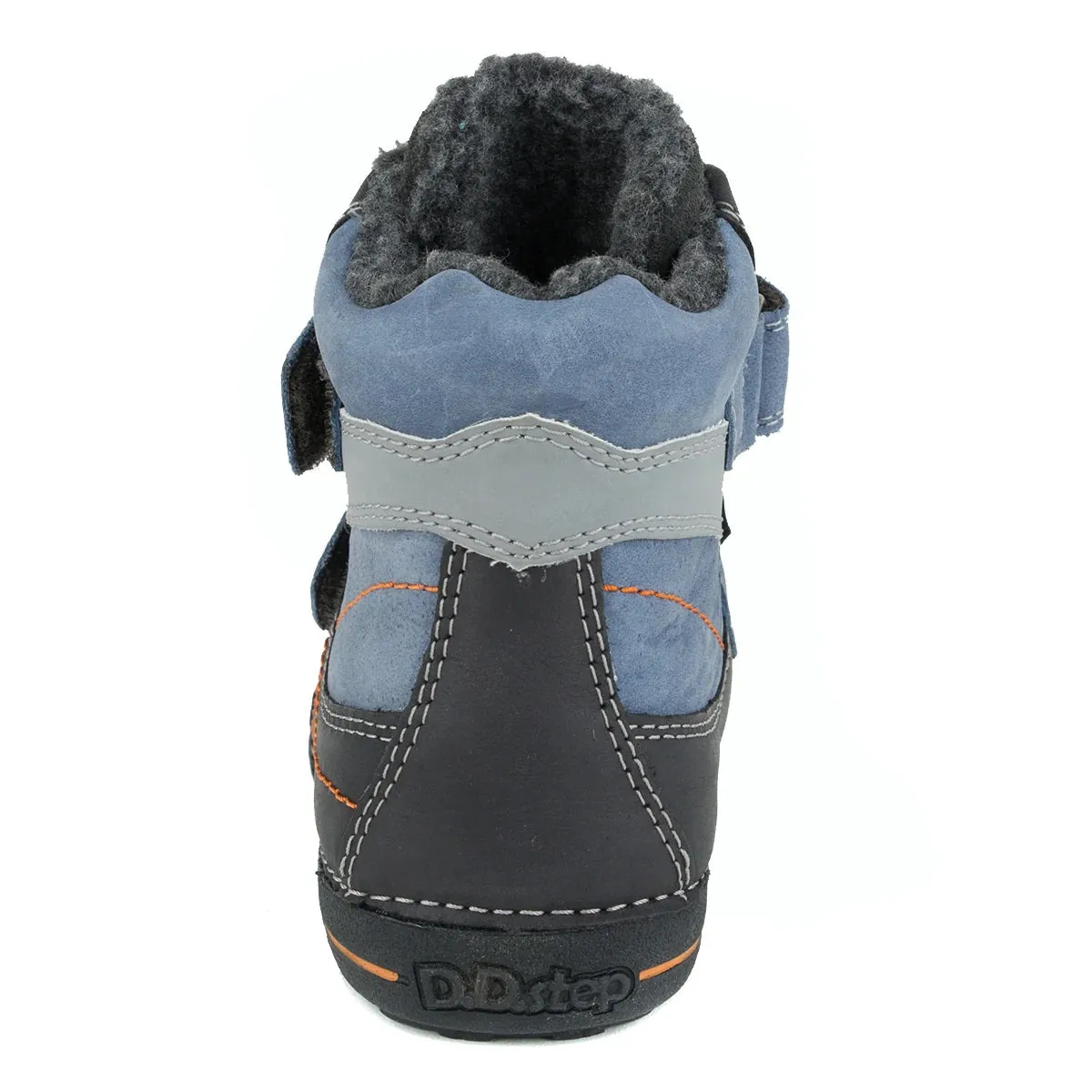 D.D. Step Little/Big Kid Winter Boots With Faux Fur Insulation Blue And Black - Supportive Leather Shoes From Europe Kids Orthopedic