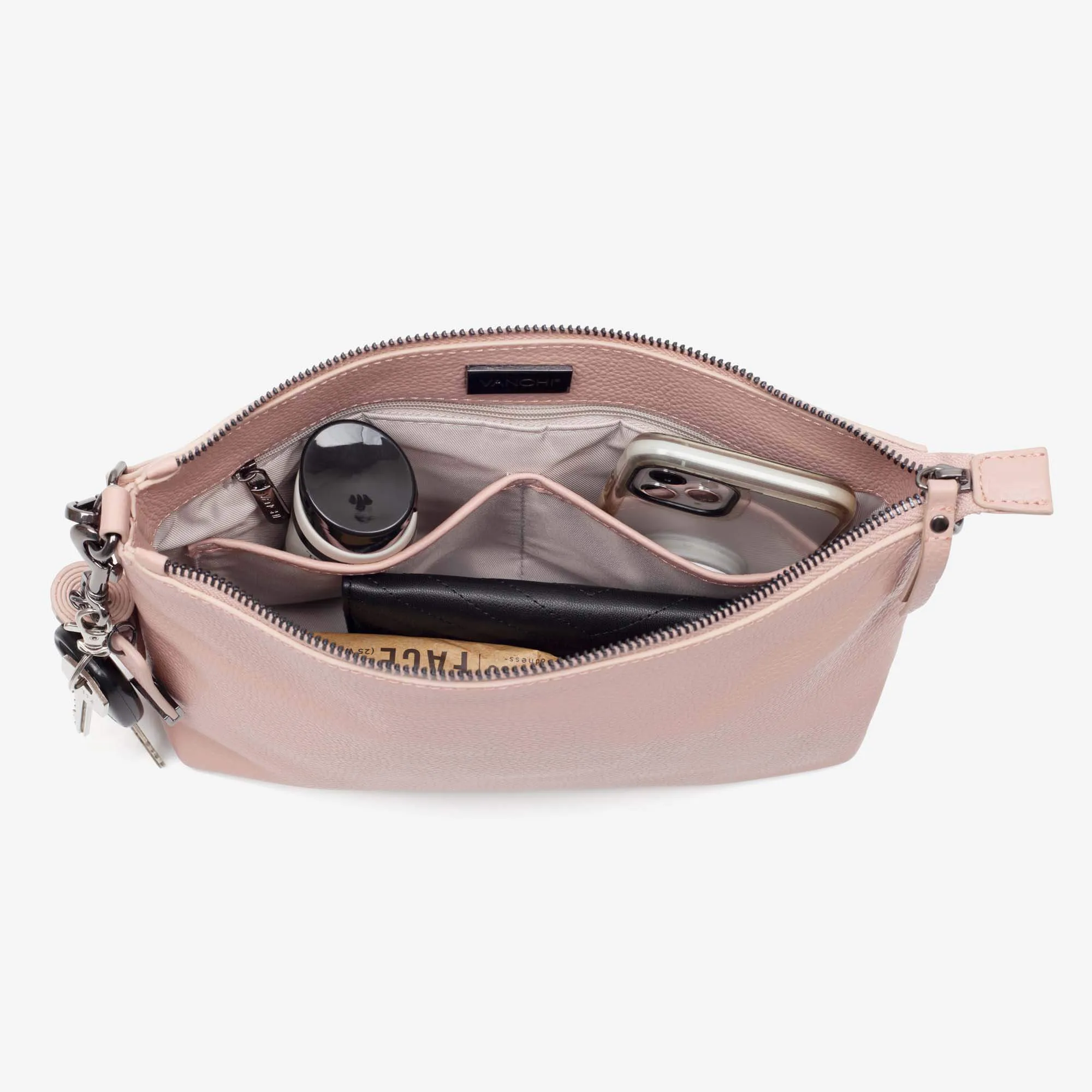 Everyday Leather Crossbody Bag   Bottle Gift Set- Blush