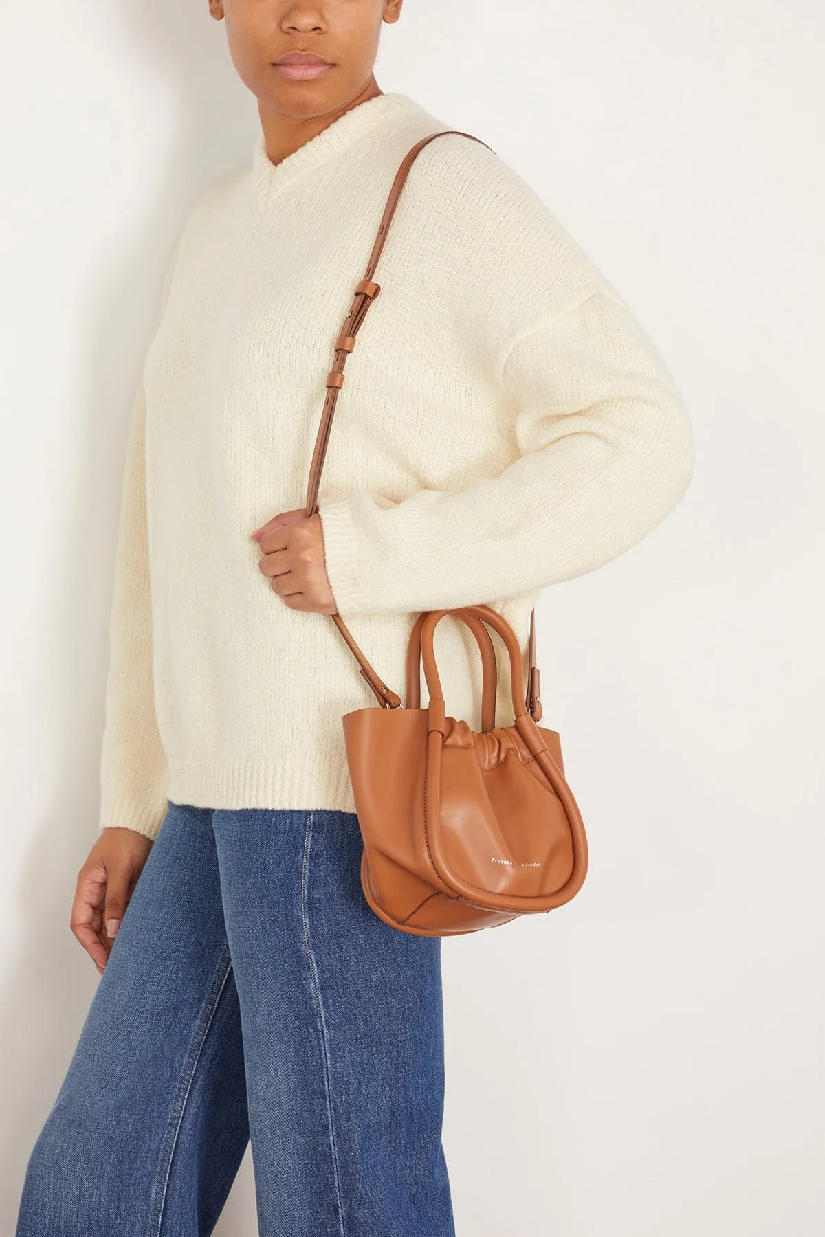 Extra Small Ruched Tote in Cognac