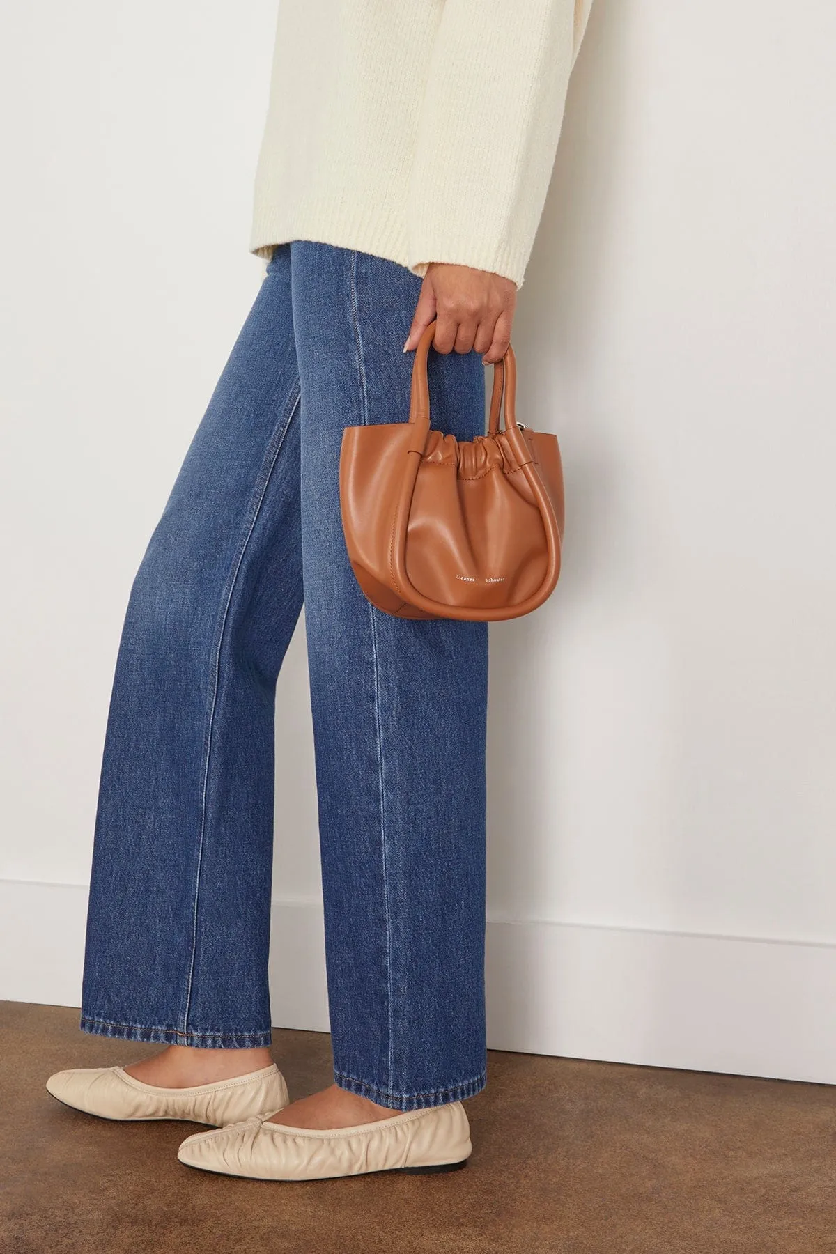 Extra Small Ruched Tote in Cognac