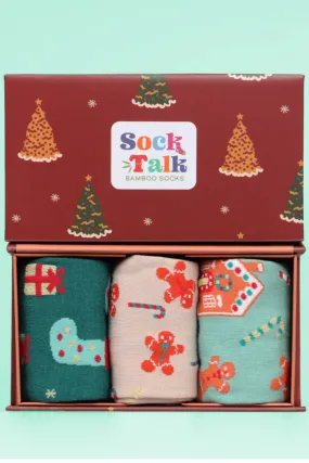 Gingerbread Socks Christmas Gift Box