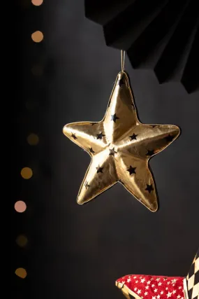 Gold & Black Star Christmas Decoration