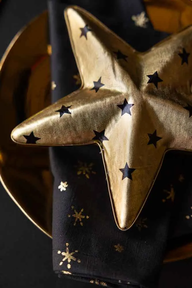 Gold & Black Star Christmas Decoration