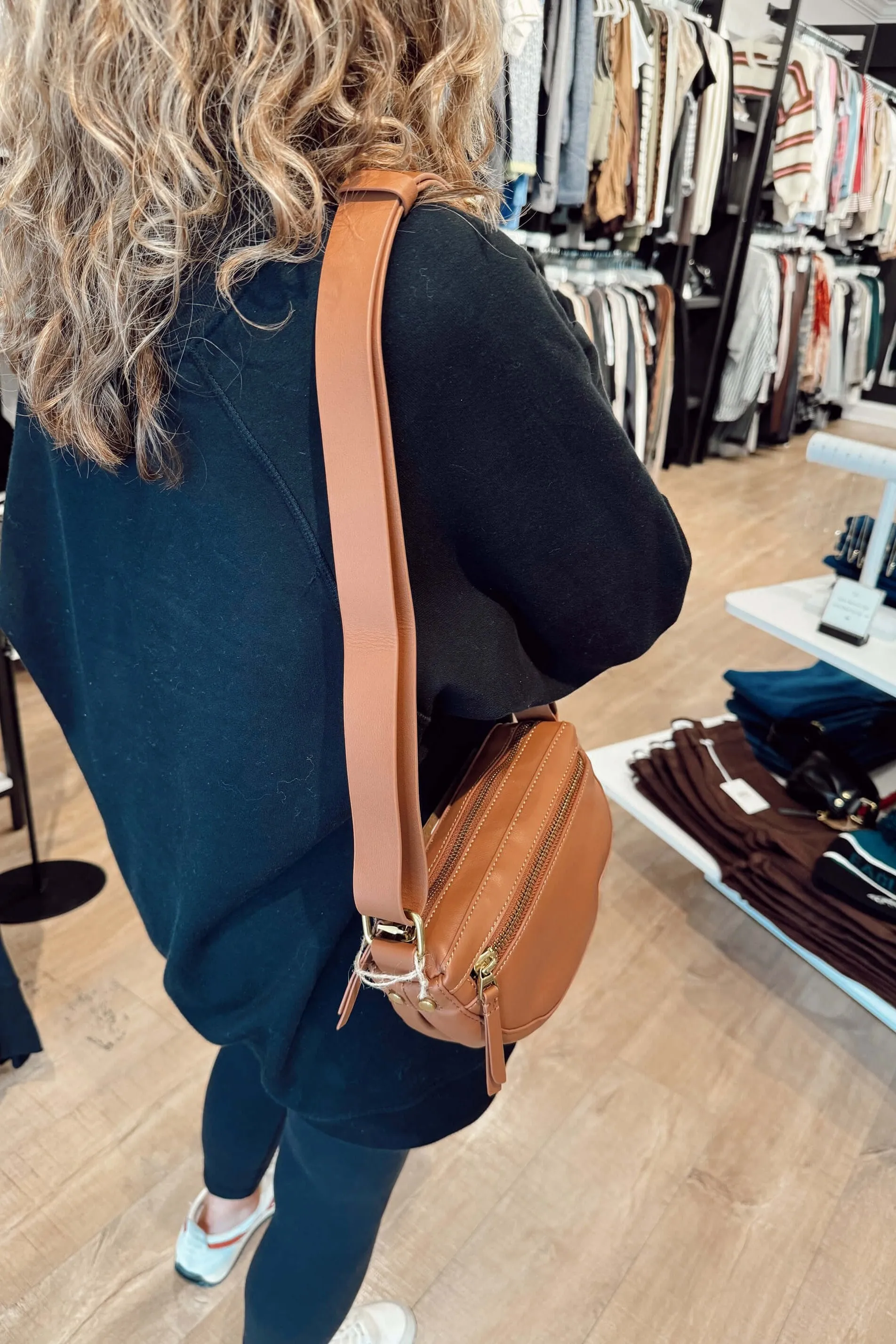 Half Moon Leather Crossbody