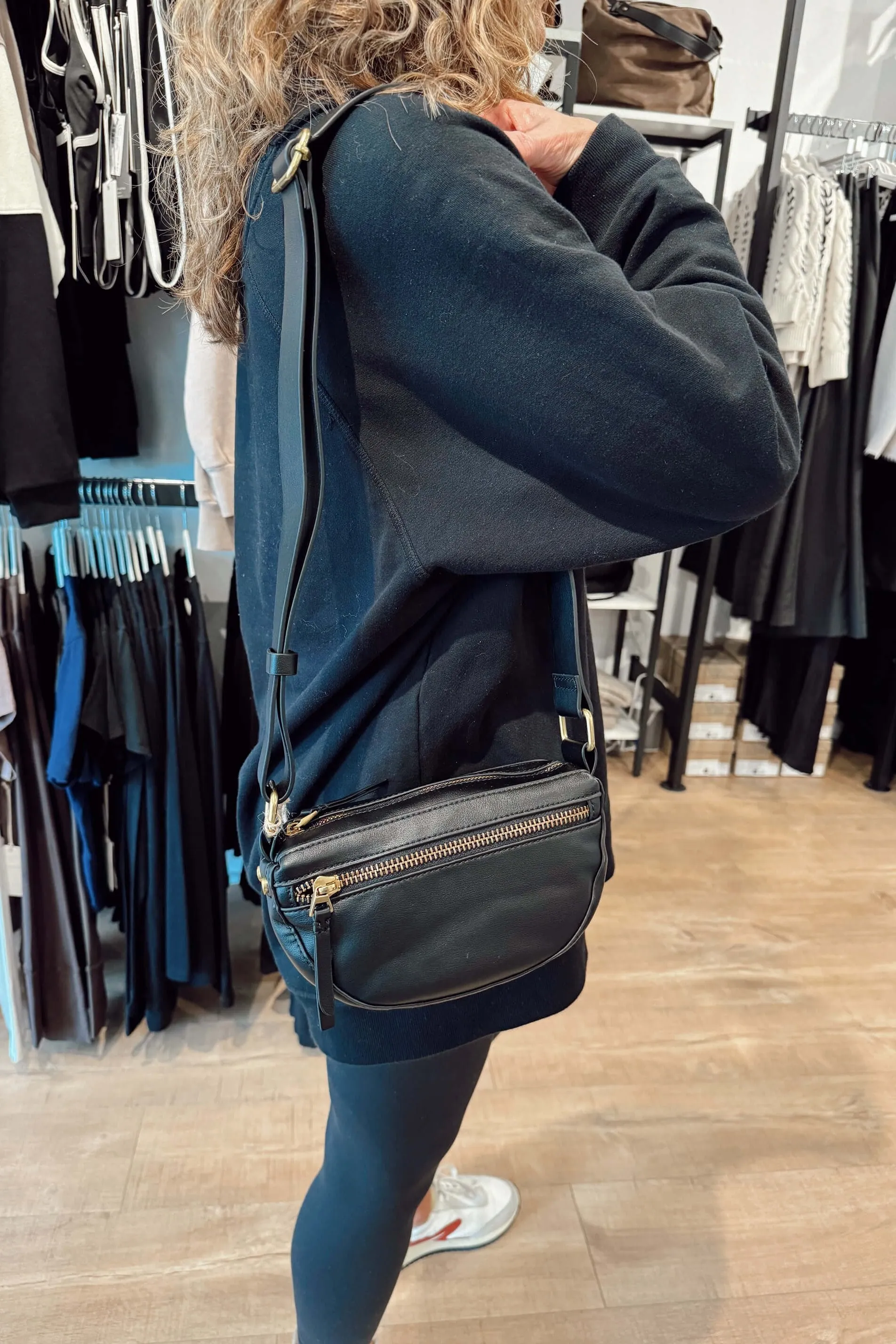 Half Moon Leather Crossbody