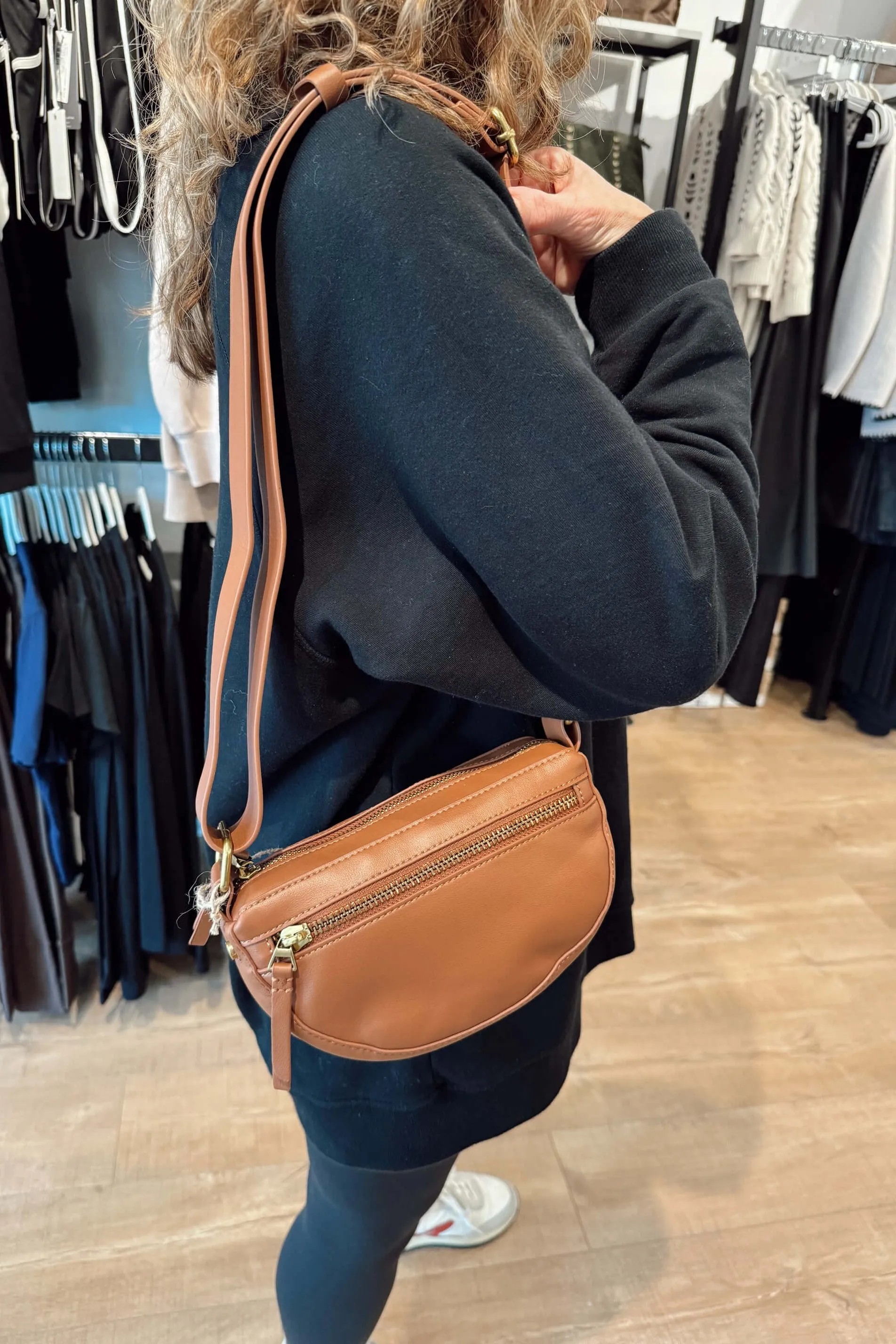 Half Moon Leather Crossbody